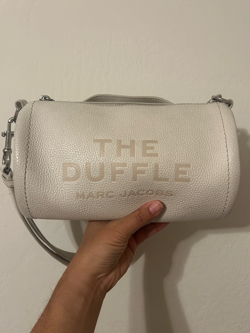 Marc Jacobs The Duffle Bag White Pebbled Leather